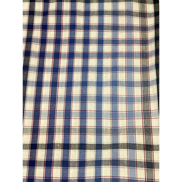 Banana Republic Mens Button Down Long Sleeve Shirt 17.5 Slim Fit Blue Plaid - Picture 5 of 8